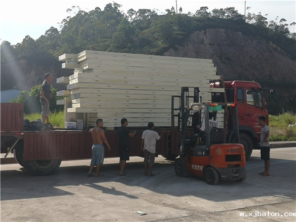 速冻铝排货架冷库不锈钢库板安装现场