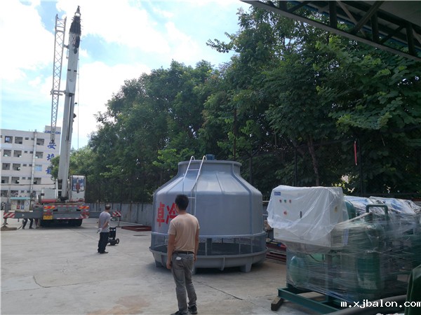 速冻库比泽尔螺杆主机现场吊装